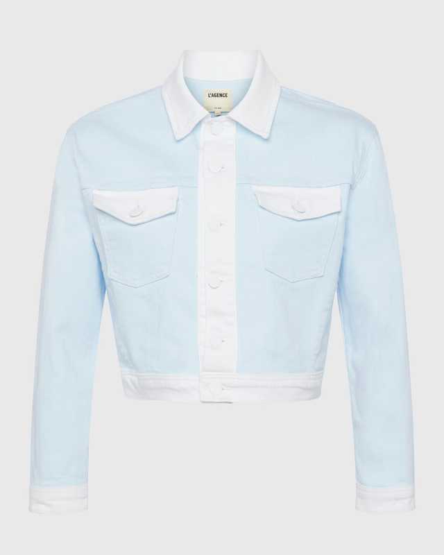 Koda Colorblock Crop Denim Jacket